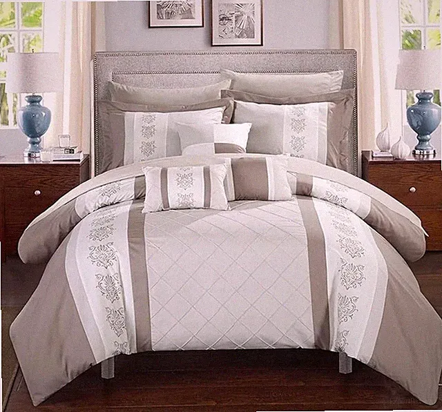 BED IN BAG Queen Size Chic Home Clayton 10 Piece Comforter Sheets Pillows etc.