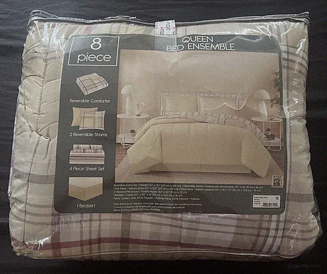 BRAND NEW Macys Pem America Gwyn 8-Pc. Queen Comforter Set Reversible Bedding