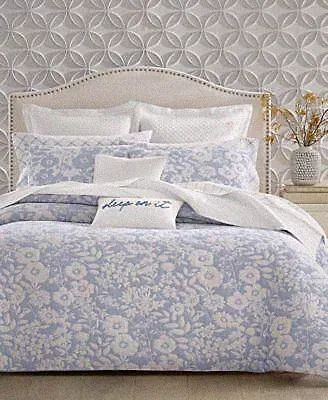Charter Club Blue Silhouette Floral 3-Pc. Full/Queen Comforter Set