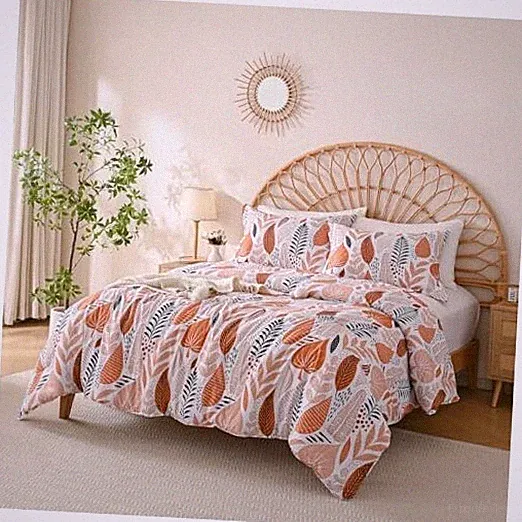 Comforter Set, Cooling Lightweight Summer Bedding Comforter Queen Boho Leaf