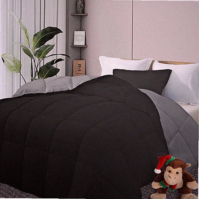 Comforters Full Size Reversible Duvet InsertBlack/Grey All Season Blanket L
