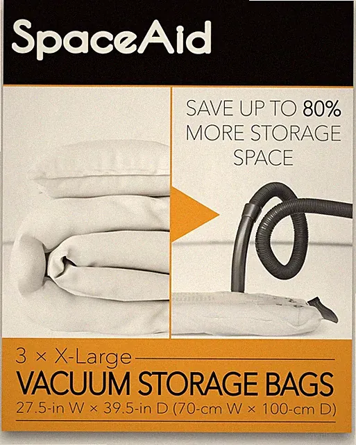 Jumbo Vacuum Storage Bags for Comforters, Blankets, Pillows, Clothes (X-Large 3