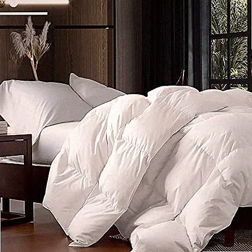 Luxurious Queen Size Goose Down Fiber Waterfowl Feather Fiber Comforter Duvet...