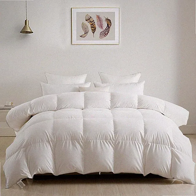 Luxury King Lightweight Feather Down Comforter Egyptian Cotton Blend 106 x 90 in