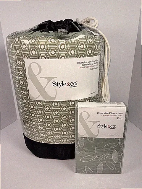 Macy's Style & co. Pastiche Full Queen Comforter + Standard Shams + Euro Shams