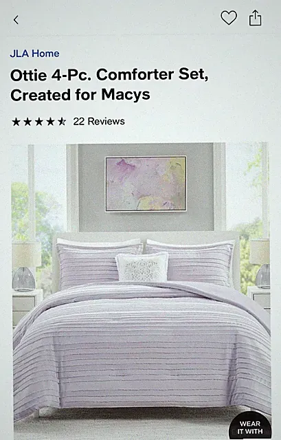 New Lavender Purple Boho 4-Pc. Queen Comforter Set Created for Macys