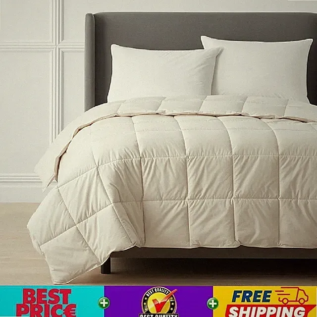🔥SALE! All Seasons Wool Comforter - Natural, Full/Queen - Freeship ⚡