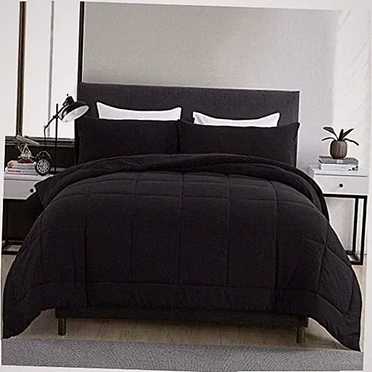 Size Comforter Sets -All Season Bedding Comforters with 2 Pillow Full Black