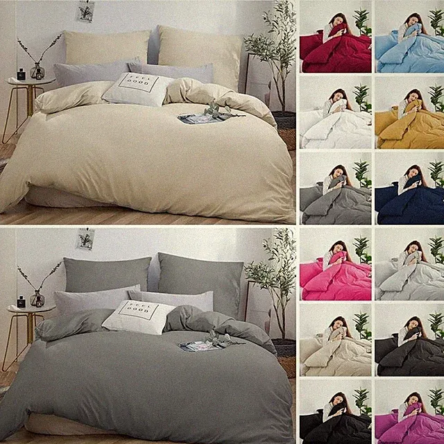 Twin Size Quilt Cover Set Soft Dual Sided Comforter Duvet Cover Bedding Sets