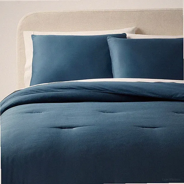 Twin/Twin Extra Long Washed Cotton Sateen Comforter and Sham Set Indigo