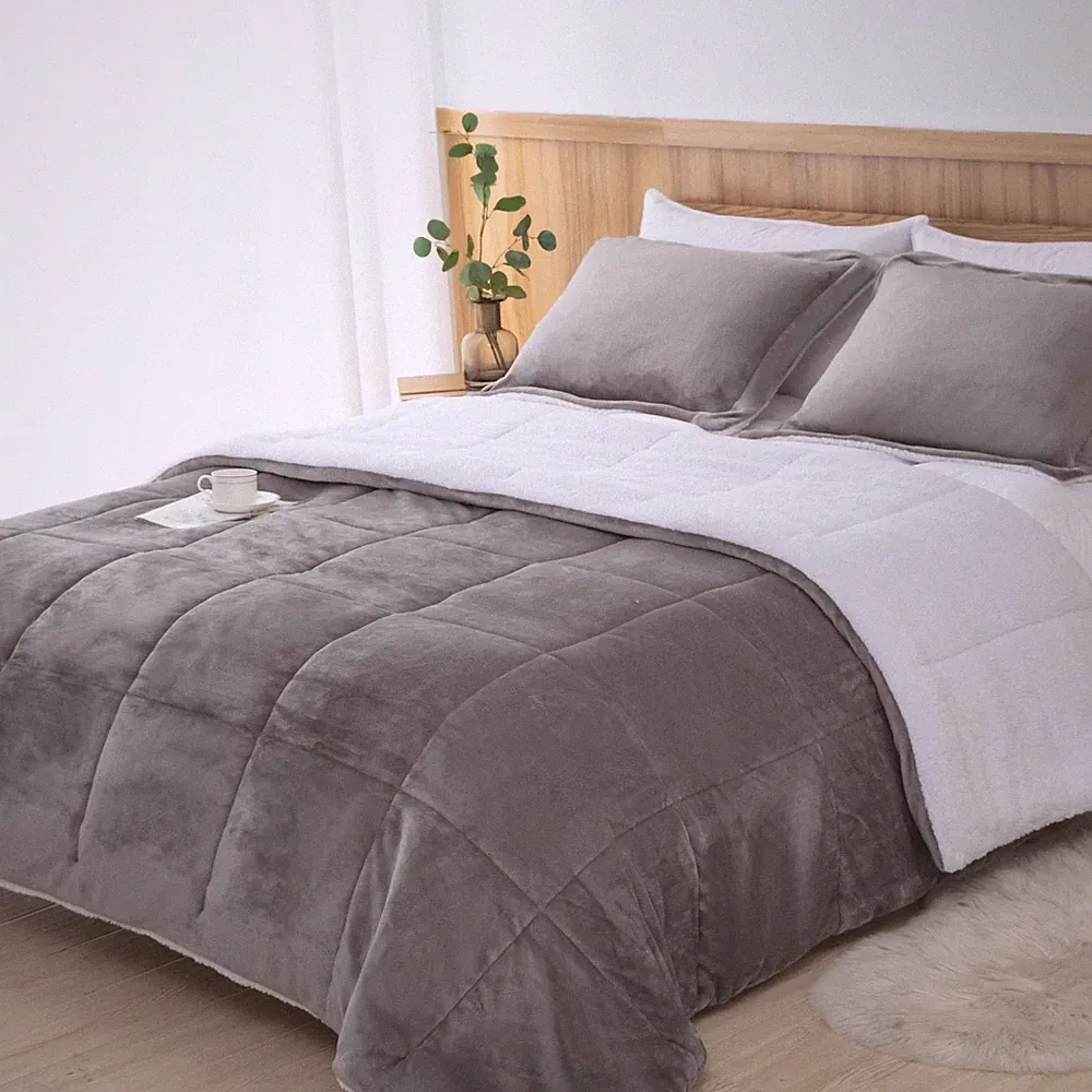 Ultra Soft Sherpa Comforter Set Full Queen, Fall Winter All Season Down Alter...